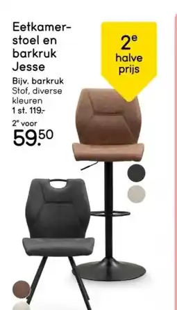 Leen Bakker Eetkamer- stoel en barkruk Jesse aanbieding
