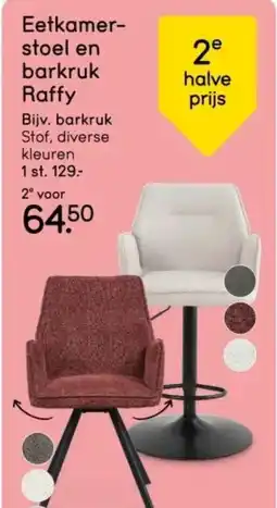 Leen Bakker Eetkamer- stoel en barkruk Raffy aanbieding