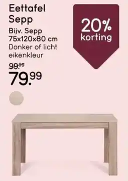 Leen Bakker Eettafel Sepp aanbieding