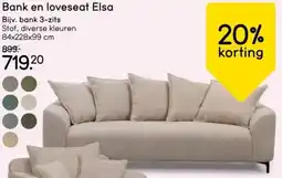 Leen Bakker Bank en loveseat Elsa aanbieding