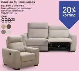 Leen Bakker Bank en fauteuil James aanbieding