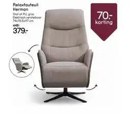 Leen Bakker Relaxfauteuil Herman aanbieding
