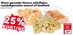 CoopCompact Warm gerookte Noorse zalmflakes, roerbakgarnalen naturel of knoflook aanbieding