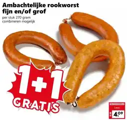 CoopCompact Ambachtelijke rookworst fijn en/of grof aanbieding