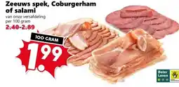 CoopCompact Zeeuws spek, Coburgerham of salami aanbieding