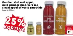 CoopCompact Gember shot met appel, mild gember shot, vers sap sinaasappel of verse smoothie aanbieding