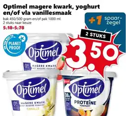 CoopCompact Optimel magere kwark, yoghurt en/of vla vanillesmaak aanbieding