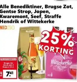 CoopCompact Alle Benediktiner, Brugse Zot, Gentse Strop, Jopen, Kwaremont, Seef, Straffe Hendrik of Wittekerke aanbieding