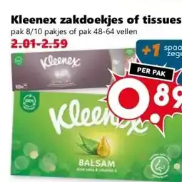 CoopCompact Kleenex zakdoekjes of tissues aanbieding