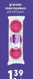 Coop g'woon roze koeken aanbieding