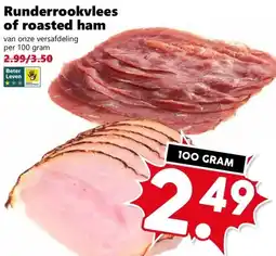 Coop Runderrookvlees of roasted ham aanbieding