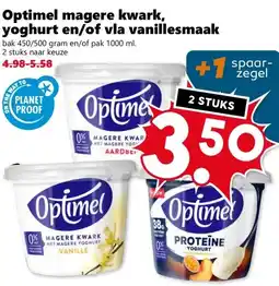 Coop Optimel magere kwark, yoghurt en/of vla vanillesmaak aanbieding