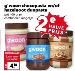 Coop g'woon chocopasta en/of hazelnoot duopasta aanbieding
