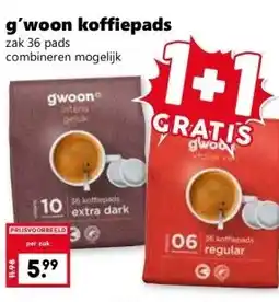 Coop g'woon koffiepads aanbieding