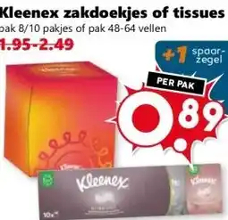 Coop Kleenex zakdoekjes of tissues aanbieding