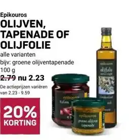 Ekoplaza OLIJVEN, TAPENADE OF OLIJFOLIE aanbieding