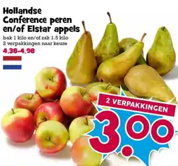 Boon`s Markt Hollandse Conference peren en/of Elstar appels aanbieding