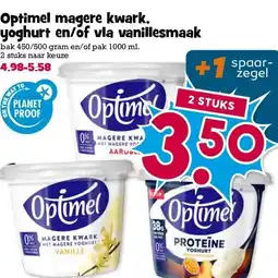 Boon`s Markt Optimel magere kwark, yoghurt en/of vla vanillesmaak aanbieding