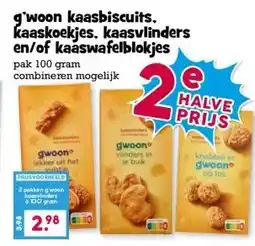 Boon`s Markt g'woon kaasbiscuits. kaaskoekjes, kaasvlinders en/of kaaswafelblokjes aanbieding