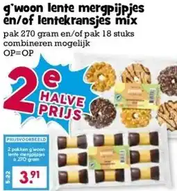 Boon`s Markt g'woon lente mergpijpjes en/of lentekransjes mix pak 270 gram en/of aanbieding