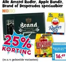 Boon`s Markt Alle Amstel Radler, Apple Bandit. Brand of Desperados speciaalbier aanbieding