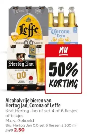 Alcoholvrije bieren van Hertog Jań, Corona of Leffe