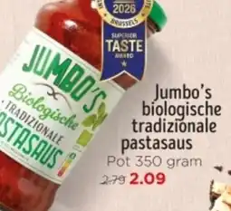 Jumbo Jumbo's biologische tradizionale pastasaus aanbieding