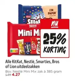 Jumbo Alle KitKat, Nestlé, Smarties, Bros of Lion uitdeelzakken aanbieding