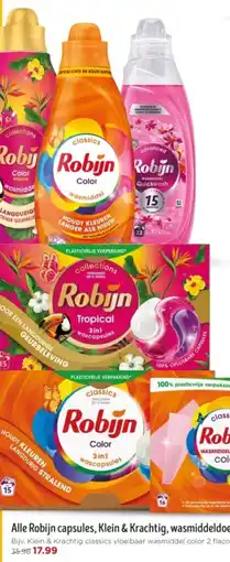 Jumbo Alle Robijn capsules, Klein & Krachtig, wasmiddeldoekjes of Quickwash aanbieding