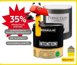 Praxis op Perfection en Renaulac kleurmuurverf aanbieding