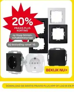 Praxis op Kopp binnen- schakelmateriaal aanbieding