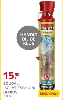 Praxis Soudal spuitbaar isolatieschuim Genius aanbieding