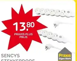 Praxis Sencys Stekkerdoos 8-voudig wit 1,5 aanbieding