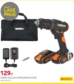Praxis Worx Klopboormachine WX370.2 - 20V - (2x aanbieding