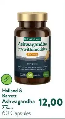 Holland & Barrett Ashwagandha 7% withanolides 500mg aanbieding