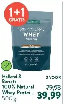 Holland & Barrett 100% Natural Whey Protein Cacao aanbieding