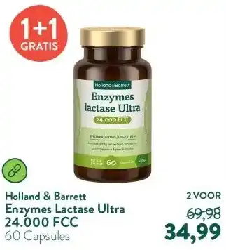 Holland & Barrett Enzymes Lactase Ultra 24.000 FCC aanbieding