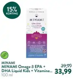 Holland & Barrett MINAMI Omega-3 EPA + DHA Liquid Kids + Vitamine D3 aanbieding