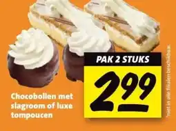 Nettorama Chocobollen met slagroom of luxe tompoucen aanbieding