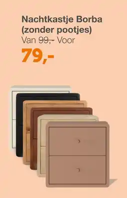 Woonexpress Nachtkastje Borba (zonder pooties) aanbieding