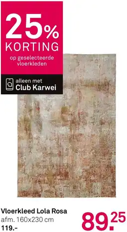 Karwei Vloerkleed Lola Rosa aanbieding