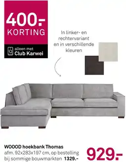 Karwei WOOOD hoekbank Thomas aanbieding