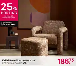 Karwei KARWEI fauteuil Lea terracotta stof aanbieding