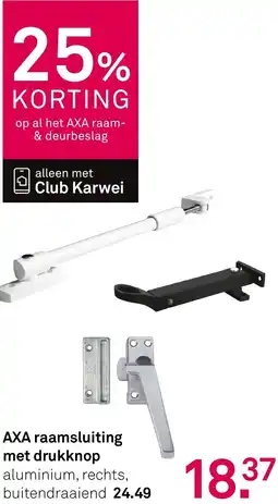 Karwei AXA raamsluiting met drukknop aanbieding
