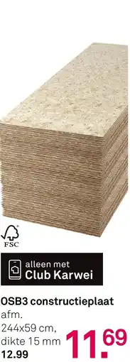 Karwei OSB3 constructieplaat aanbieding