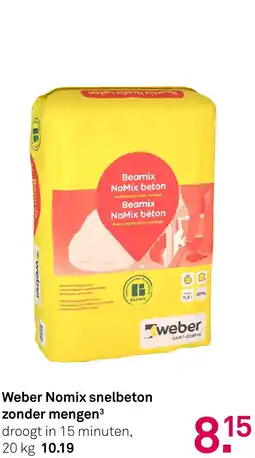 Karwei Weber Nomix snelbeton zonder mengen aanbieding