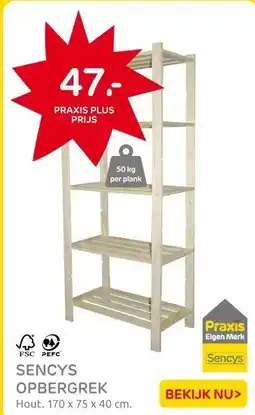 Praxis Sencys Stellingkast - 171x37,5x7,5cm - aanbieding