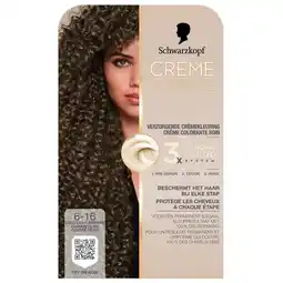 Trekpleister Schwarzkopf Creme Supreme 6-16 Cool Licht Asbruin Verzorgende Crèmekleuring aanbieding