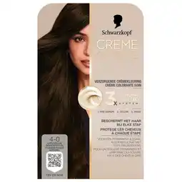 Trekpleister Schwarzkopf Creme Supreme 4-0 Natuurlijk Donkerbruin Verzorgende Crèmekleuring aanbieding
