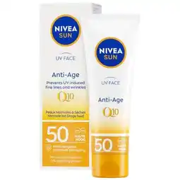 Trekpleister NIVEA Sun Uv Face Anti-Age Q10 SPF50 Zonnecrème aanbieding
